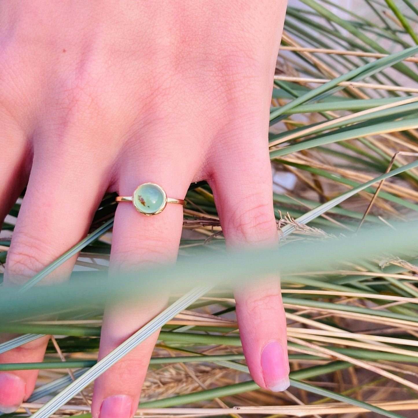 Bague en argent : la jade verte - Sarraméa