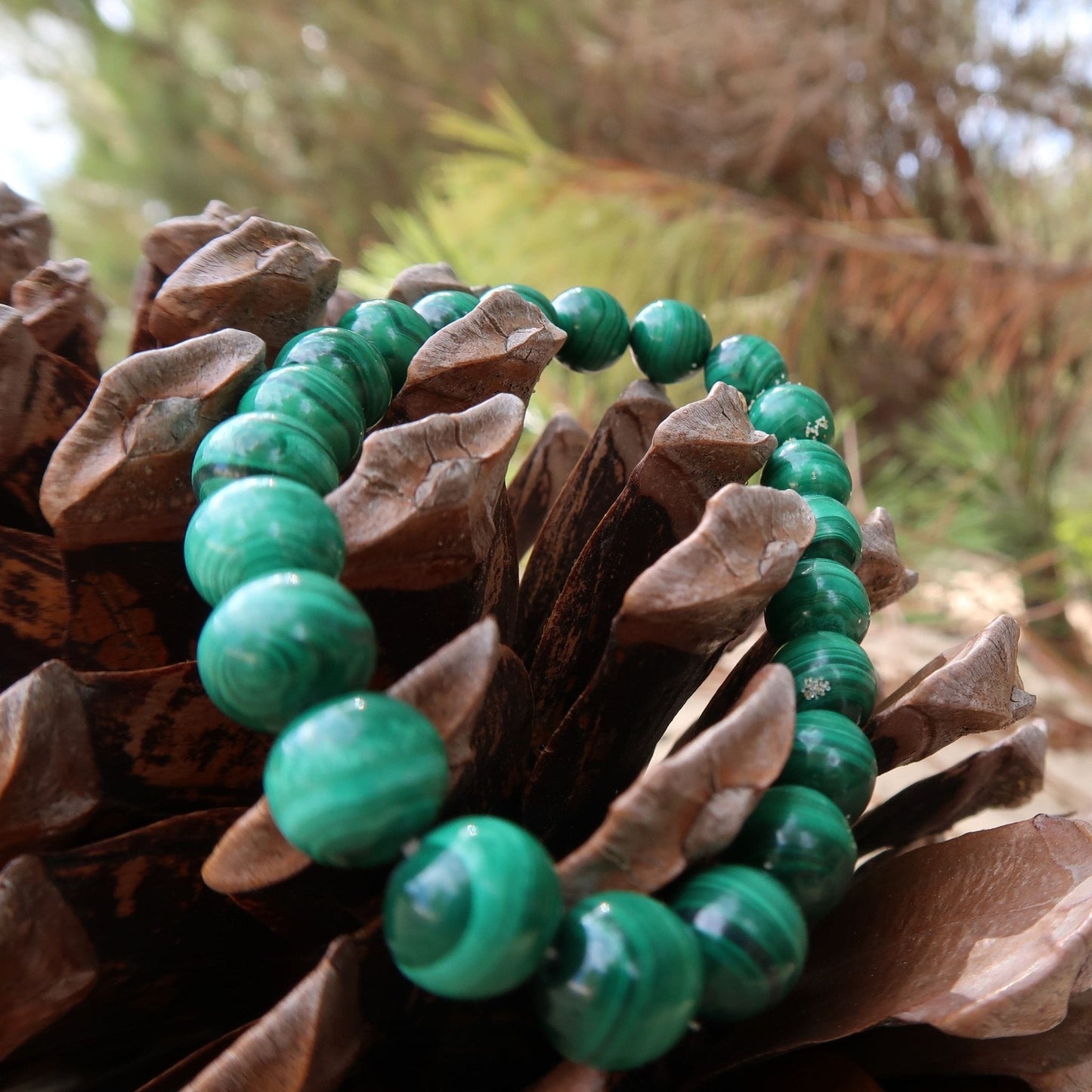 Bracelet en pierre : la malachite - Sarraméa