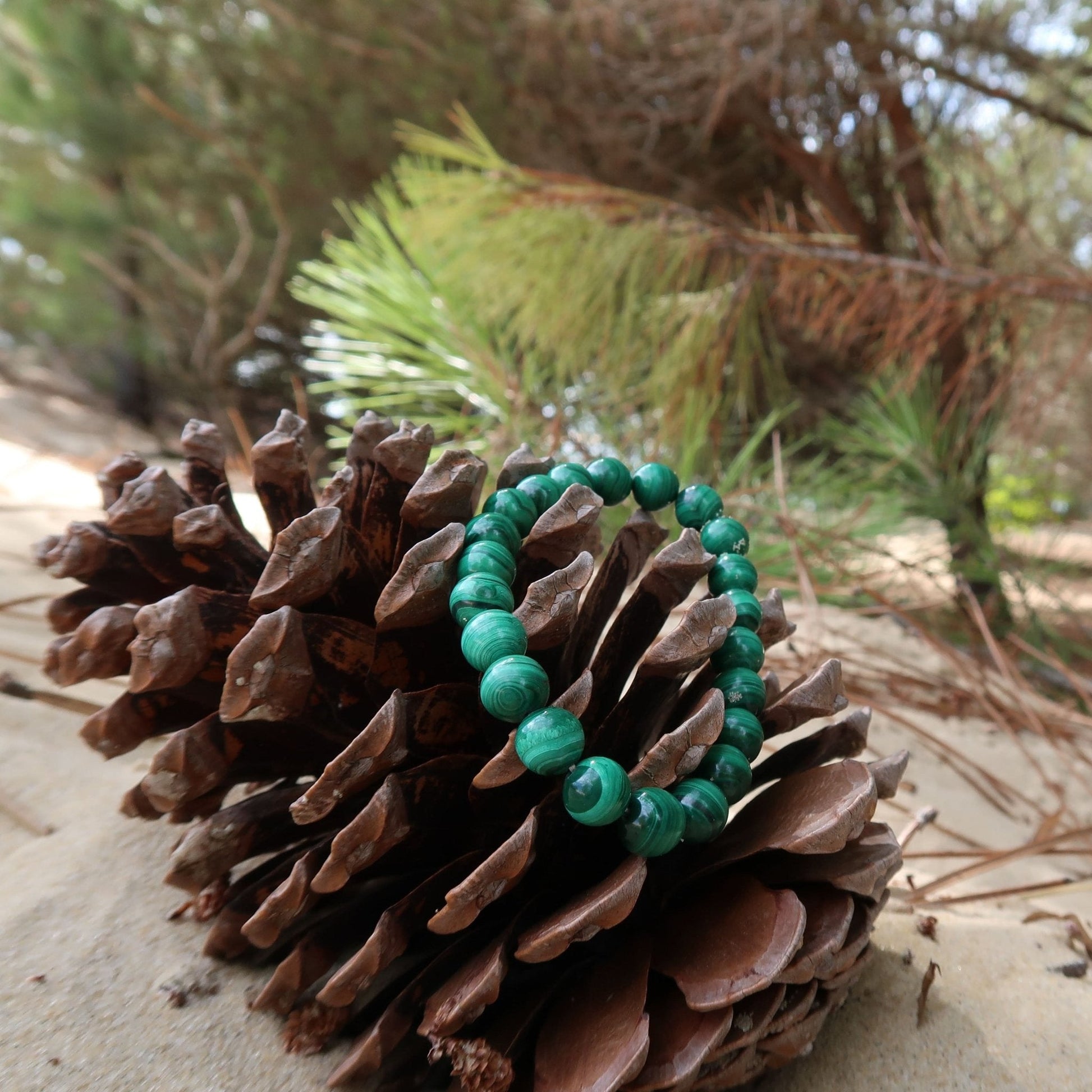 Bracelet en pierre : la malachite - Sarraméa